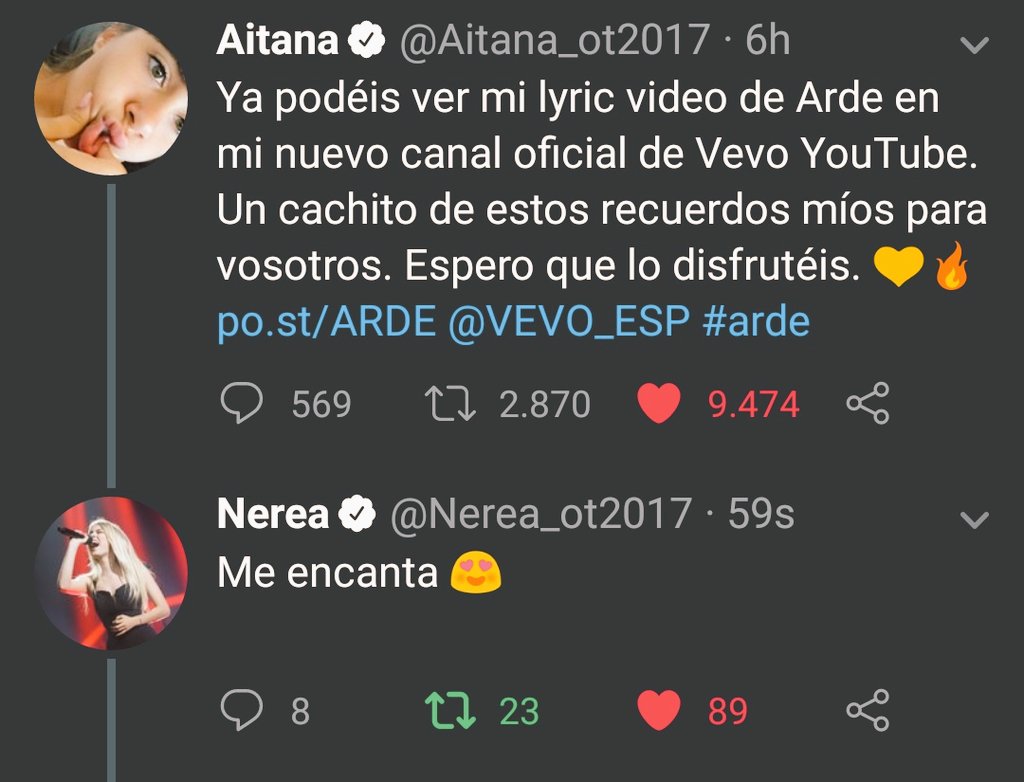 nerea being supportive with aitana * . •°