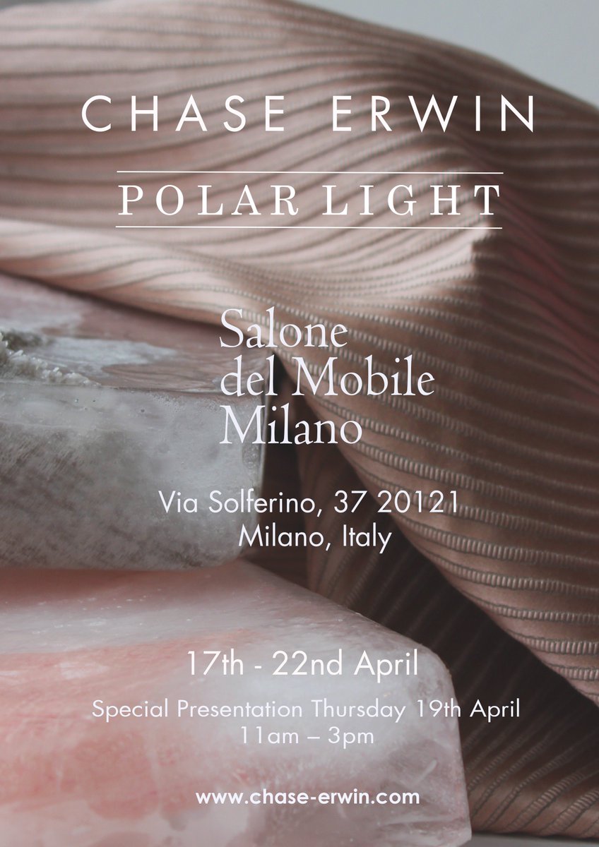 Exhibiting at Salone del Mobile Milano, with a special presentation of our 'Polar light' collection taking place on Thursday 19th April at Via Solferino, 37 20121, Milano, Italy <a href="/iSaloniofficial/">Salone del Mobile</a> #design