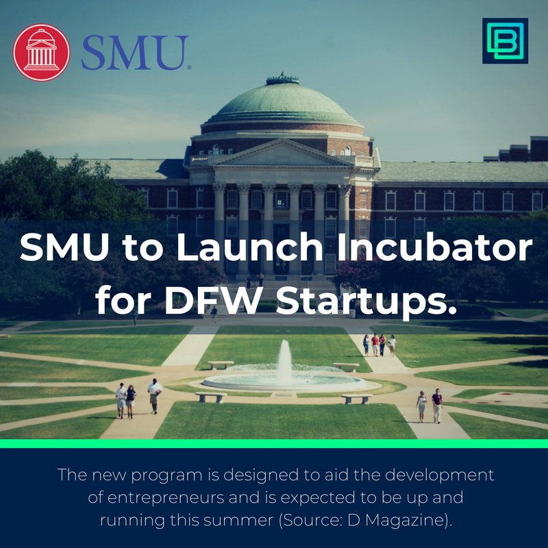 Great news for #DallasEntrepreneurs! RT @DMagazine: SMU to Launch Incubator for DFW Startups - @DanielleDigest bit.ly/2qtsOFf cc @SMU @SMUCox #techstartups #Dallas #DTX #Dsw18