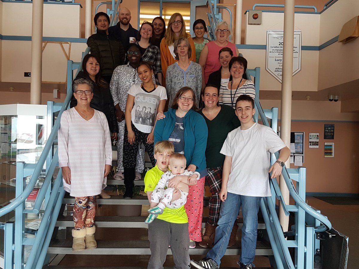 TaraVatNAC's tweet image. #NACnursing having a PJ pancake breakfast today to celebrate #endofclass @NunavutCollege Beautiful day in @CityofIqaluit and now we are all off to enjoy @ToonikTyme #arcticlife #sosweet #sledding #BBQ #BINGO #snowmobile