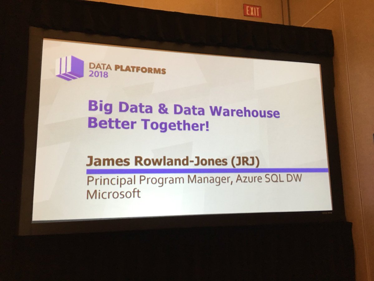 jrowlandjones's tweet image. About to present at #DataPlatforms on #Azure and #SQLDW. Thank you @qubole for the invitation!
cc @AzureSQLDW