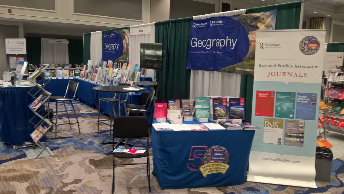 <a href="/RoutledgeGPU/">Routledge Geog&Built</a> are giving away journals at booth 308 . Grab your copy before 1:30! #aag2018