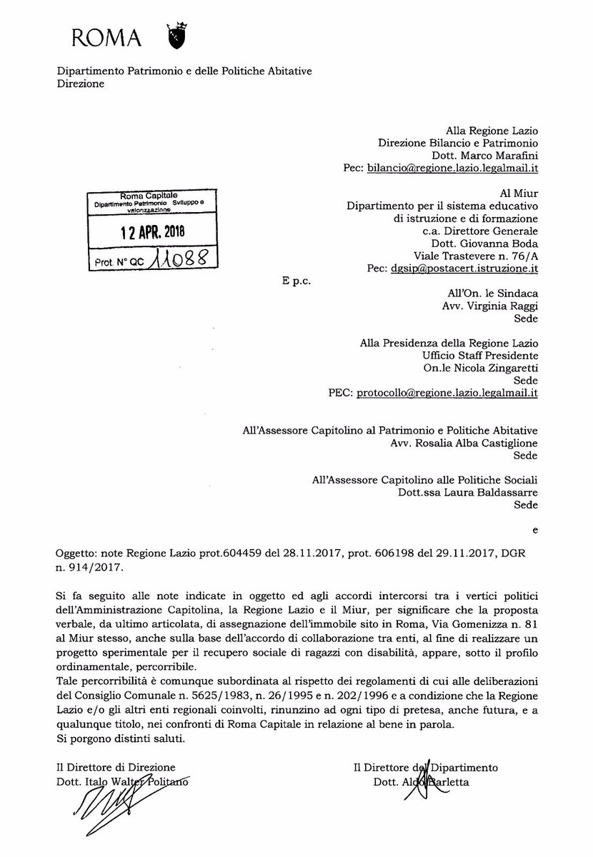 materia__prima's tweet photo. Un centro polifunzionale d’eccellenza per ragazze e ragazzi disabili vedrà presto la luce nell’immobile di via Gomenizza, appena @RegioneLazio firmerà accordo rinunciando a ogni pretesa nei confronti di Roma Capitale #mancapoco https://t.co/2hexGO8D4X