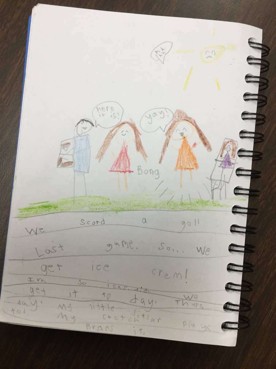 reynateaches's tweet photo. Free write means my kinder students showing that they can write stories with dialogue AND onomatopoeia! #proudteacher https://t.co/zEzec9GCQb