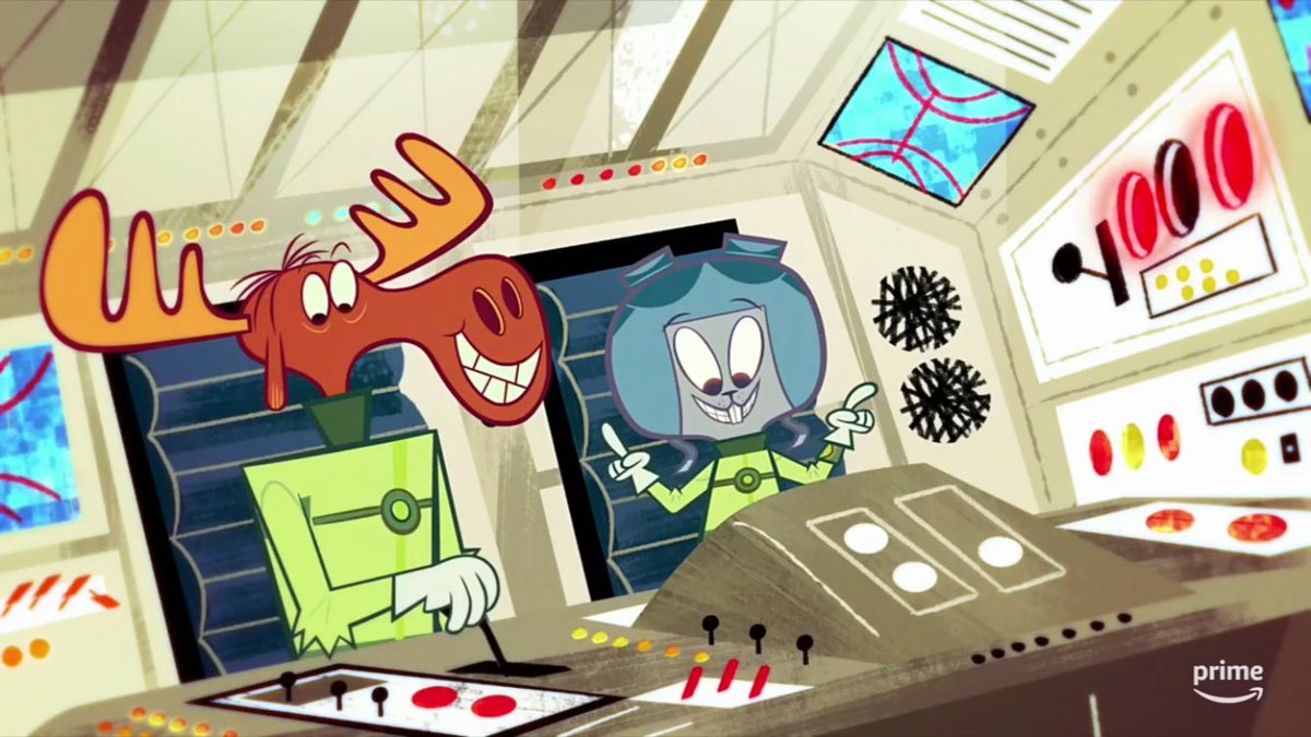 bradnaction's tweet image. We are go for launch May 11th on Amazon Prime! @DWAnimation @AmazonKids #RockyAndBullwinkle #mooseandsquirrel #bffs #adventure