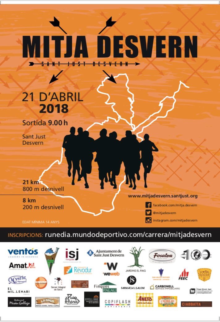 CursesRunning's tweet image. Mitja Desvern
📍Sant Just Desvern 🏃‍♂️8k + 21k
🗓 21 d’abril
⏰ 9 h.
@Mitjadesvern 
@santjustcat 
@Runedia 
#run #running #cursa #mitja #trail #trailrunning #trailrun #santjust #santjustdesvern #race #cursa #cursesrunning #sport #esport #esportcat