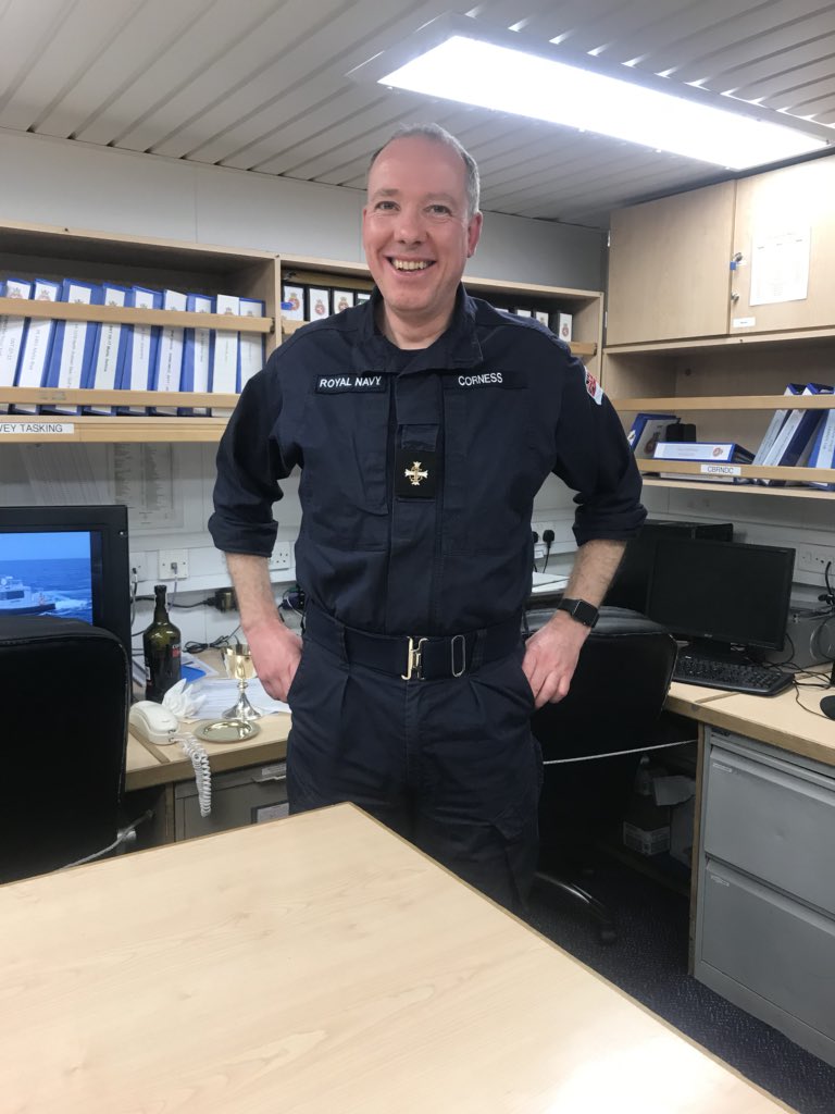 HMSEnterprise's tweet photo. #meetTheTeam This is the Bish! He is the chaplain assigned to the HM squadron and he’s with the #topShip for 3 weeks. Did you know that a #RN Bish holds no rank? By tradition they assume the rank of the person they talk to! #itsNotJustAboutReligion #AlwaysBeASailor #sailors https://t.co/i7CtcWnLuI