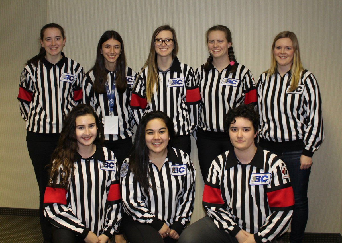 BCHockey_Refs's tweet photo. 2018's @BCHockey_Source @BCHockey_Female U16/U18 camp serves as BC's inaugural Female Officiating Program of Excellence (OPoE) event. Melissa, Kari, Patricia, Miranda, Emma, Kylie, Colleen &amp; Georgina wear their jerseys in honour of the #HumboldtBroncos #HumboldtStrong https://t.co/fUR4VaQUEN
