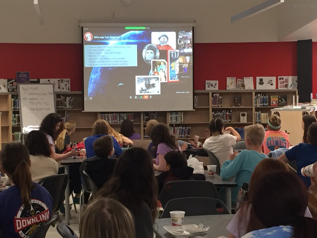 Kelli_A_Green's tweet photo. Great learning opportunity! Skyping and learning about Russian Cosmonaut, Yuri Gagarin! #beyondbms @BMSBulldogs https://t.co/KpFKnNUJG3