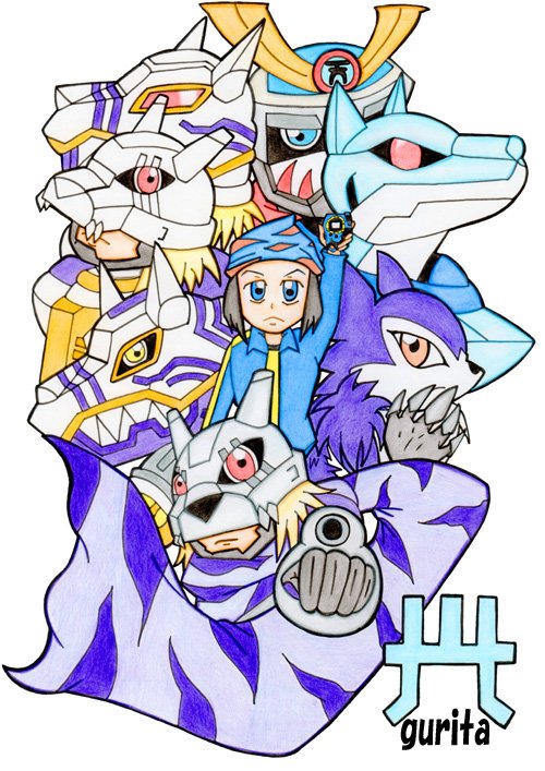 ぐり太 Su Twitter 16年前の今日 デジモンフロンティアでヴォルフモンが初登場 一番好きなデジモンなので大切な日です イラストは以前描いた輝二とヴォルフモンの進化系列です デジモン デジモンフロンティア ヴォルフモン