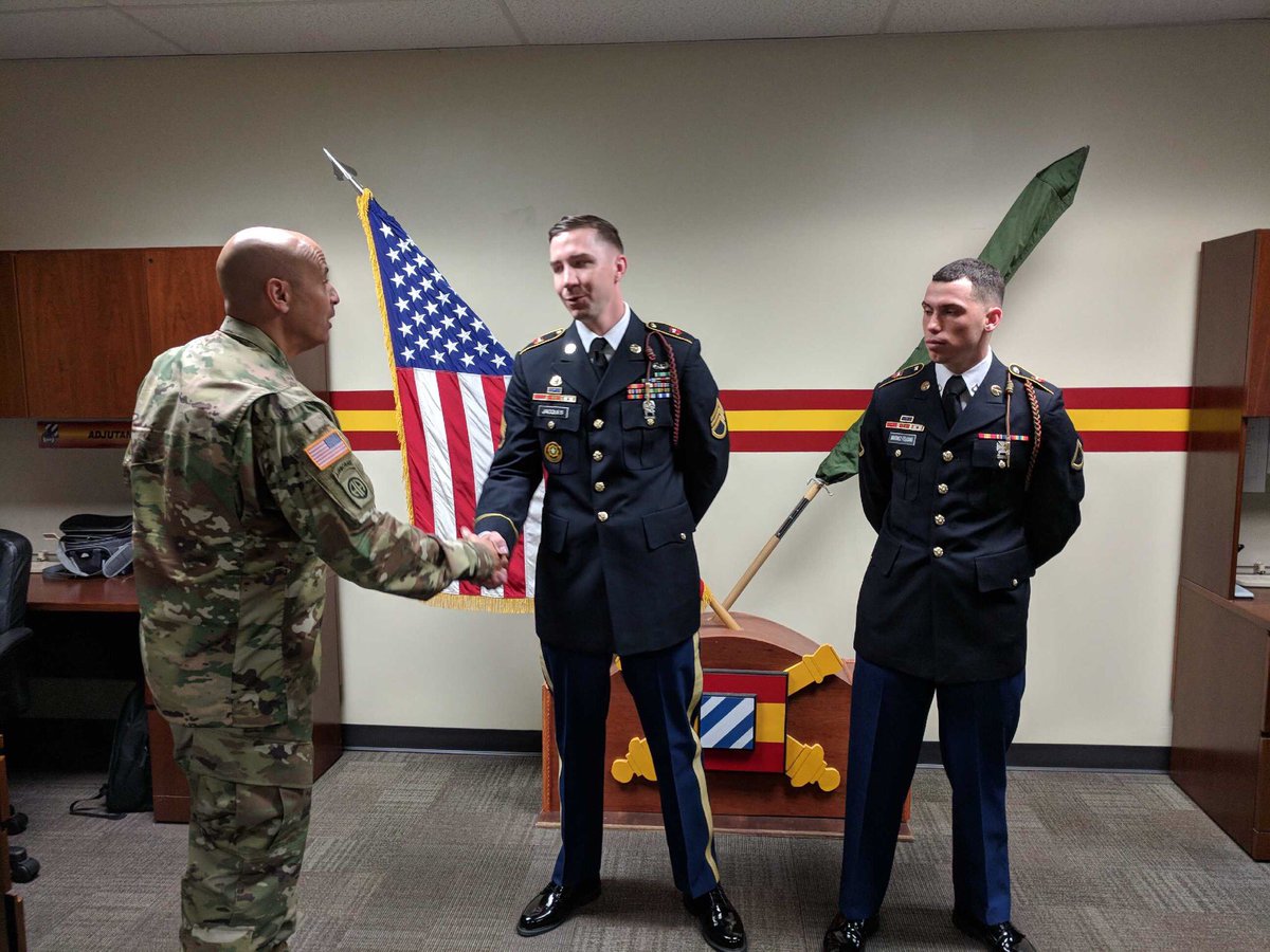 3rd Infantry Division Artillery (@marnethunder) on Twitter photo Congrats to the DIVARTY NCO and Soldier of the Quarter! SSG Jacques and PFC Martinez will go on to compete for the <a href="/3rd_Infantry/">3rd Infantry Division</a> Soldier of the Year competition.
#ROTM #MarneThunder #Excellence Congrats to the DIVARTY NCO and Soldier of the Quarter! SSG Jacques and PFC Martinez will go on to compete for the <a href="/3rd_Infantry/">3rd Infantry Division</a> Soldier of the Year competition.
#ROTM #MarneThunder #Excellence