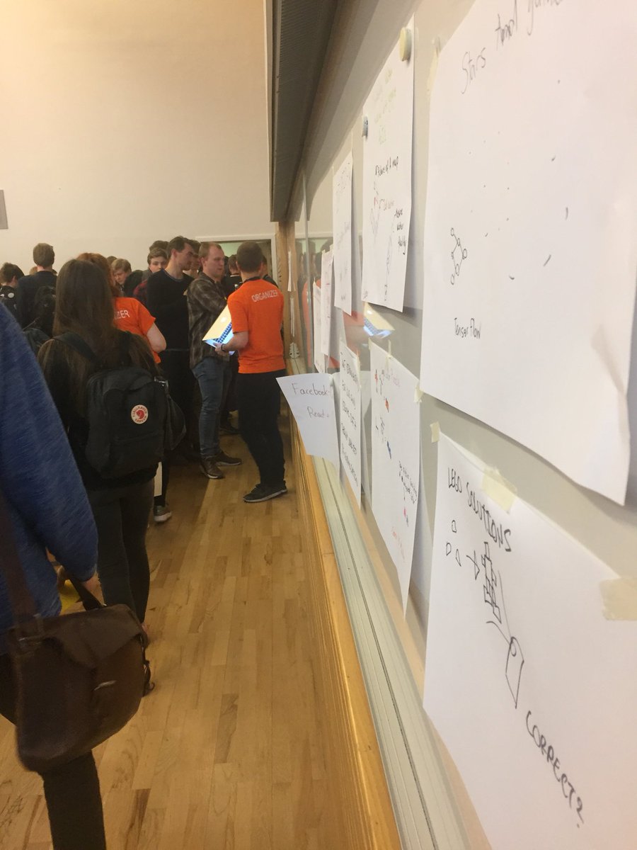 AUHackAarhus's tweet photo. #AUHACK18 is now launched officially. Idea generation and teambuilding for all the crazy projects this weekend is currently underway!! https://t.co/ho5RQ1QEyt