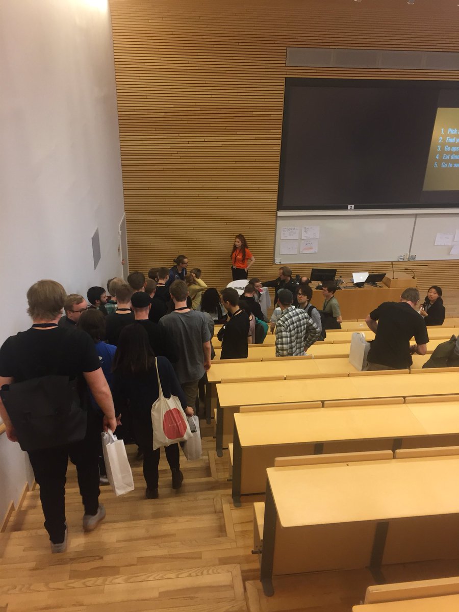AUHackAarhus's tweet photo. #AUHACK18 is now launched officially. Idea generation and teambuilding for all the crazy projects this weekend is currently underway!! https://t.co/ho5RQ1QEyt