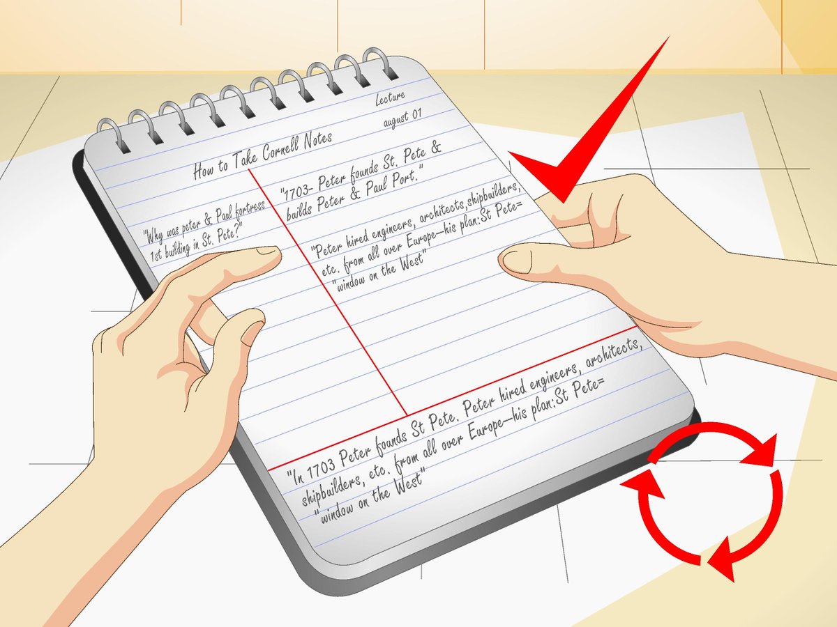 The Cornell notes system was recently recommended on the Learning Scientists @AceThatTest blog. This useful article explains how to do it, with clear illustrations: "How to Take Cornell Notes" - WikiHow buff.ly/2EI5YOk