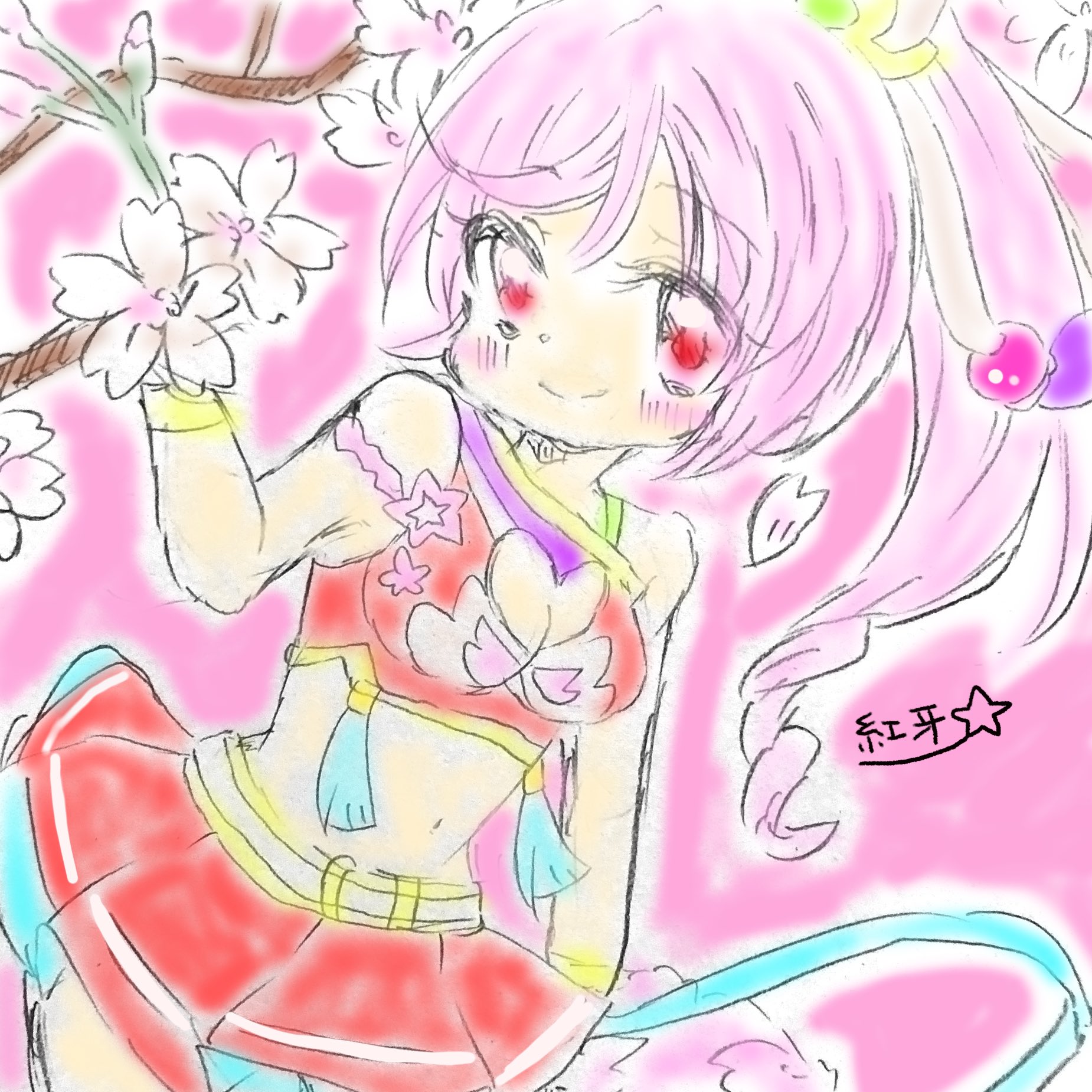 紅牙 Auf Twitter もう桜散っちゃったけど 花見なハルちゃん モンストイラスト T Co Vawbkhpedm Twitter