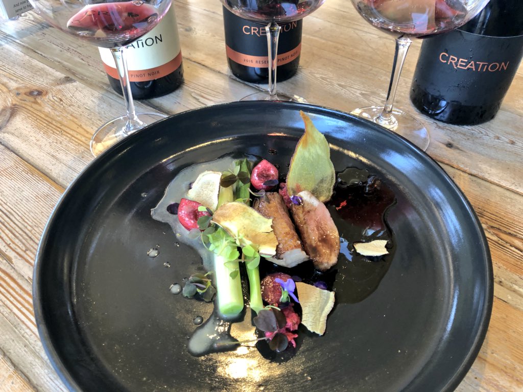 When chef invents a beautiful new dish with gorgeous fruit growing in our own garden to perfectly pair with #Pinot Noir! #NumNums = #NomNom <a href="/fRANAzzZ/">Fran_azzz</a>