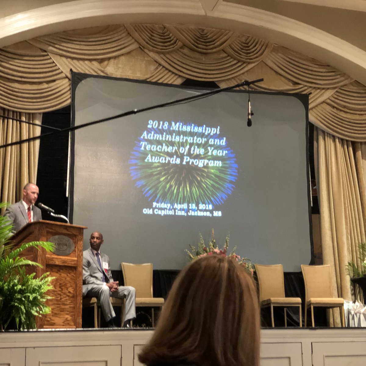 russdavis's tweet photo. Watching @LukeADaniels speak at the MS Teacher of the Year Awards Program.
A room full of fantastic teachers and administrators. #msedu #MSadminchat #msedchat https://t.co/ngXoDiJQ4z