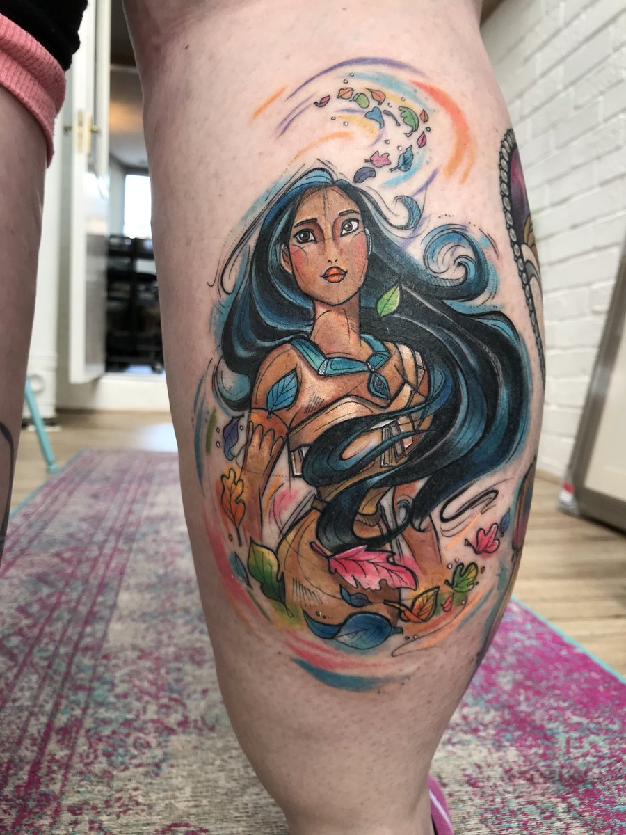_ladychappelle's tweet photo. Pocahontas #disneytattoos #disneytattooart https://t.co/8u3vV2RSeD