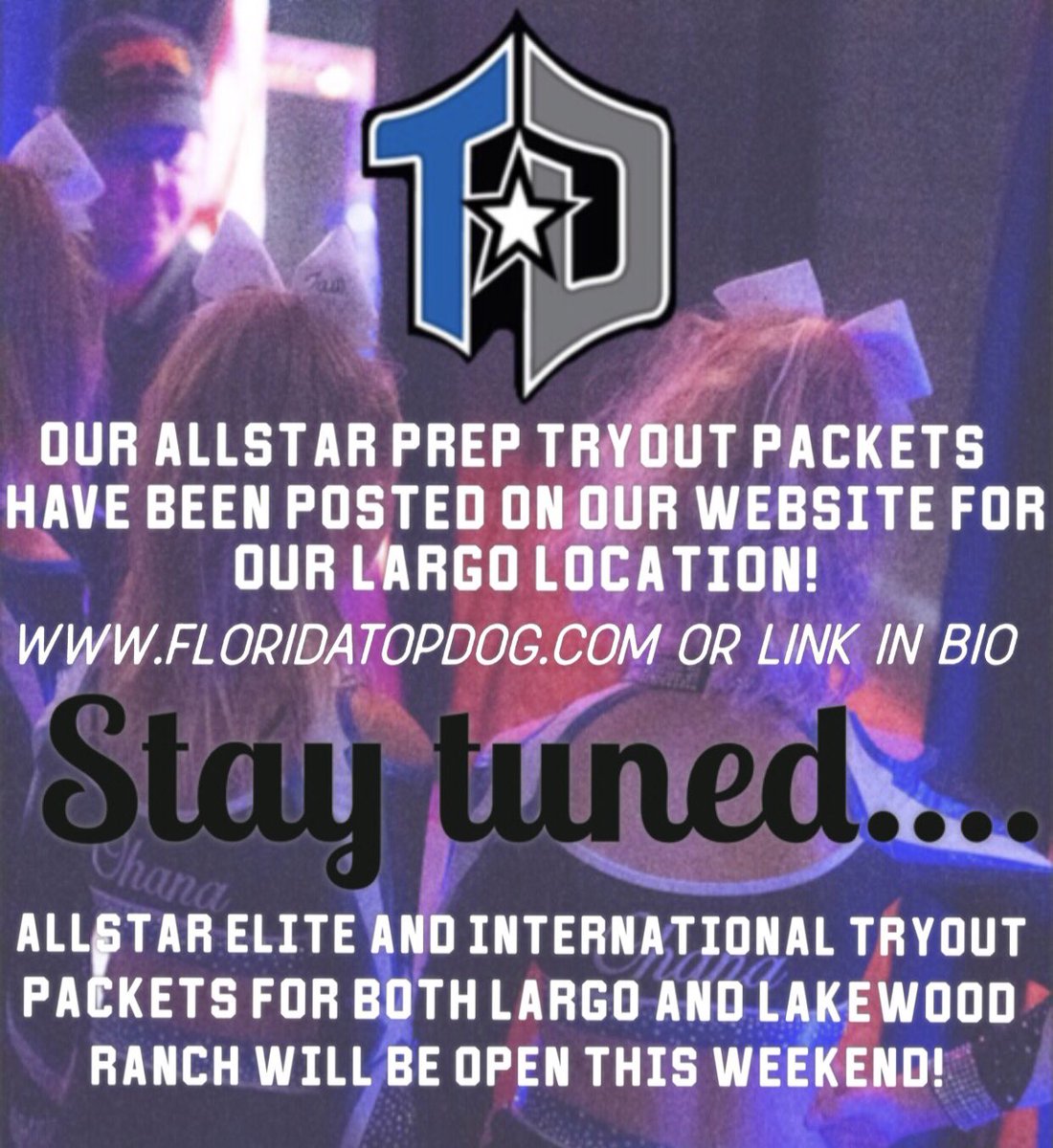 The Allstar Prep tryout packet for Largo has been posted! The release of our Allstar Elite and International tryout packet for BOTH locations will be this weekend... and we want YOU to join our Ohana! Stop in any time and see what we’re all about 🔝🐶🤙🏼💙