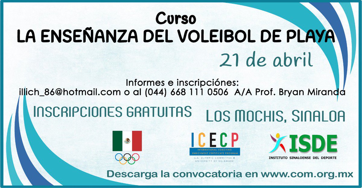bryan_illich's tweet image. Invitacion al curso de voleibol de playa