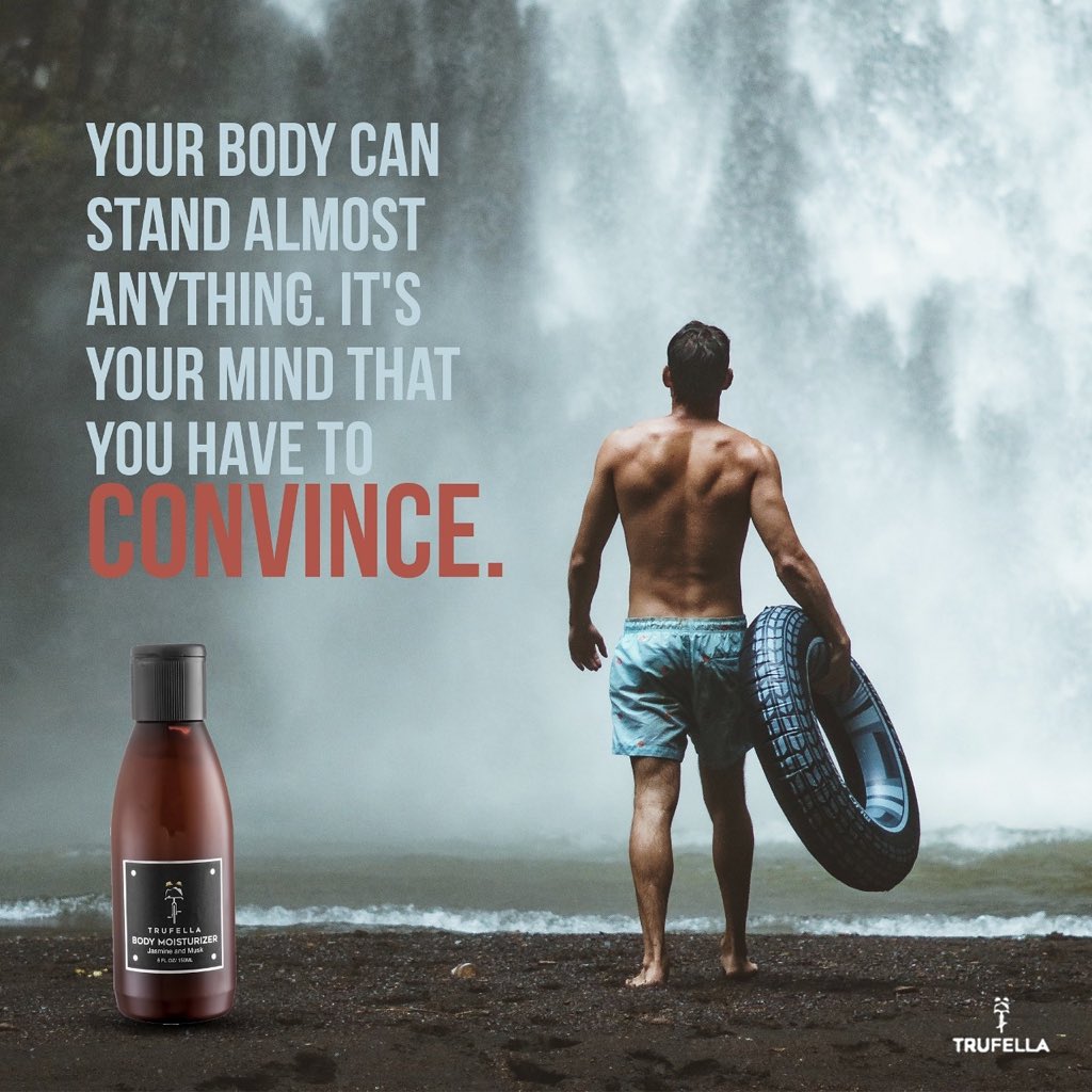 trufella_'s tweet photo. Your body can stand almost anything. It's your mind that you have to convince.
#body #menbody #mind #thinkdifferent #moisturizer #bodymoisturizer #men #trufella https://t.co/qr3bEGdFwO