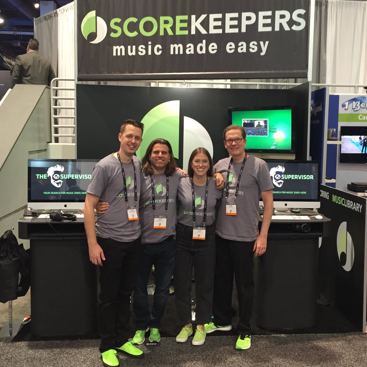 Had a great time at #NAB this year! Our green kicks were a hit and we loved showing off our new intuitive 100k+ tracks music catalogue, “The Supervisor” 💪

#nab2018 #nabshow #nab2018show #musicmadeeasy #lasvegas #lasvegasconvention #lasvegasconventioncenter