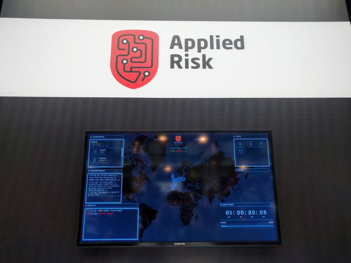 AppliedRisk's tweet photo. Thanks to everyone @HITBSecConf #HIT2018AMS for the great interaction and interest in the ICS/SCADA security and double thanks for those who particpated in SCADA CTF!!! #Amsterdam #SCADACTF https://t.co/PESBxaTGMI