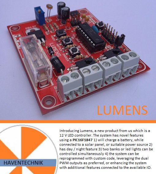 HavenTechnik's tweet image. New product: #picmicrochipcontrolled #LED controller using a PIC16F1847. Code written using @mikroel #mikroC for PICs and the #mikroprog programmer. #SampleCode installed, but can be re-purposed as required. #MicrochipTech #MicrochipMakes,