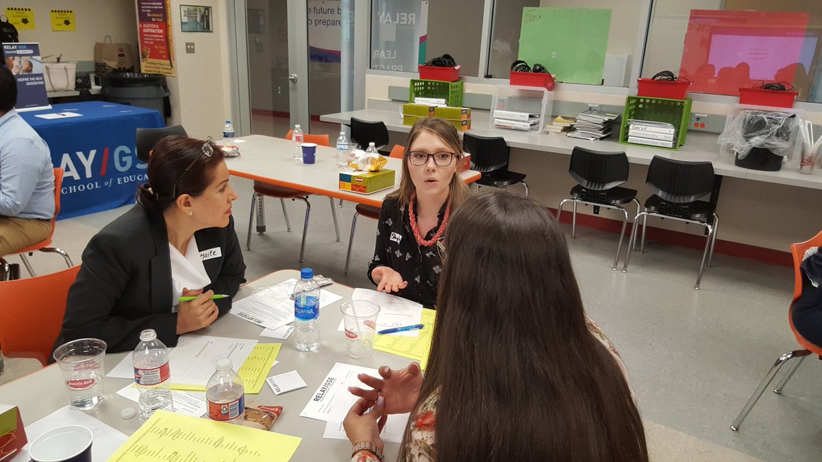 TeacherPathways's tweet photo. @RelayGSE #futureteachers sharing places that represent their values during #satx Open House today. #teaching #leadership #Education https://t.co/wyRie8vX7F