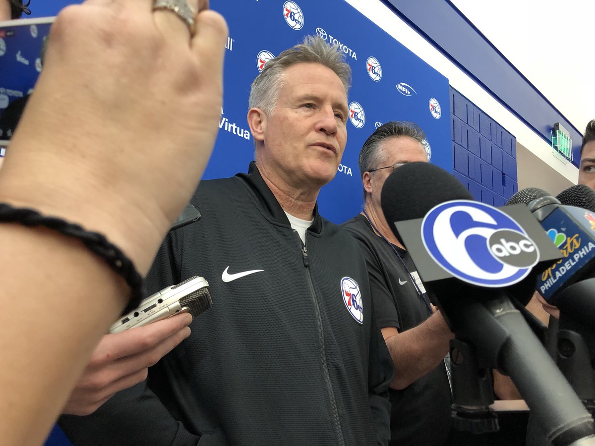 At pre Playoff team dinner last night, Brett Brown shared messages from Julius Erving, Charles Barkley, and Allen Iverson, who all expressed well wishes.