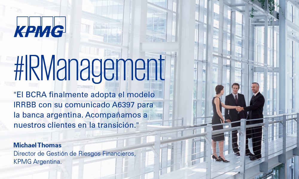 KPMGArgentina's tweet photo. Hacia una transición ordenada del nuevo modelo de riesgo de tasas de interés. #IRManagement @MThomasFRM #RTICI https://t.co/Q7AwLxU997 @MThomasFRM https://t.co/0IMrh2K7u1
