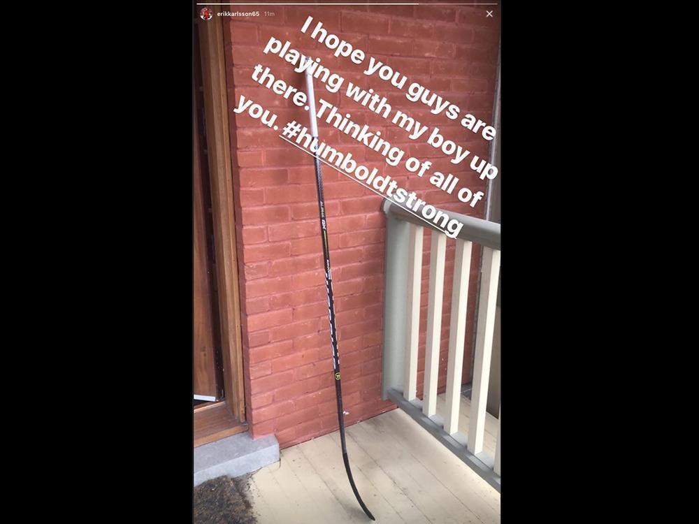 OttawaCitizen's tweet photo. Erik Karlsson just posted the most heartbreaking #HumboldtStrong tribute on Instagram https://t.co/gakVCdMSfX https://t.co/H8LaHny2mE