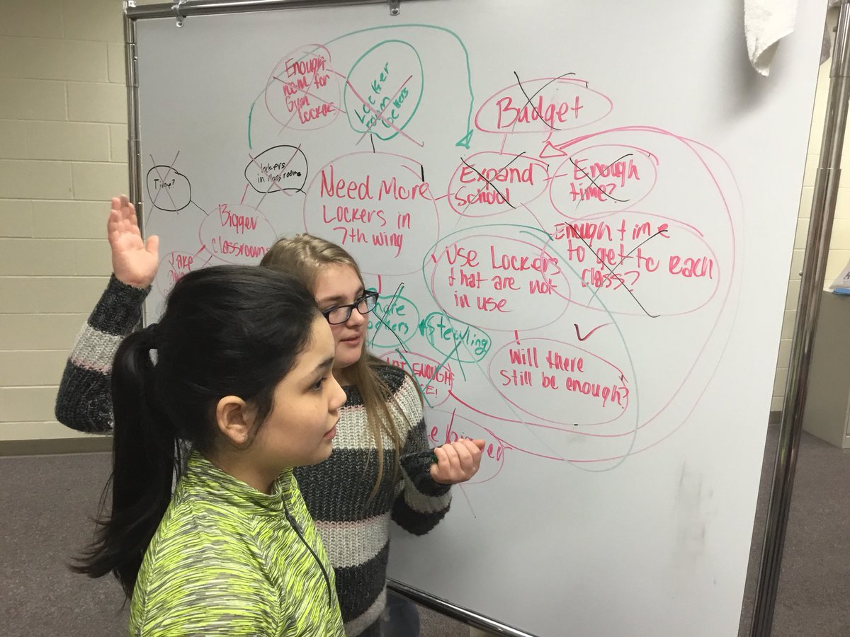 dellwein's tweet photo. #ideafoundry working #designthinking #hsmstigers Going from many solutions to 1 soln. #dtk12chat https://t.co/pXki7DmjpE