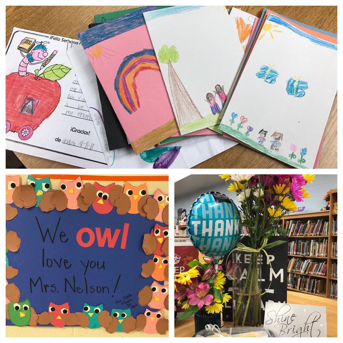 Thank you @OdomEagles for all of the lovely cards, flowers, and gifts of appreciation!! #Grateful #LibrarianAppreciation #AISDGot❤️