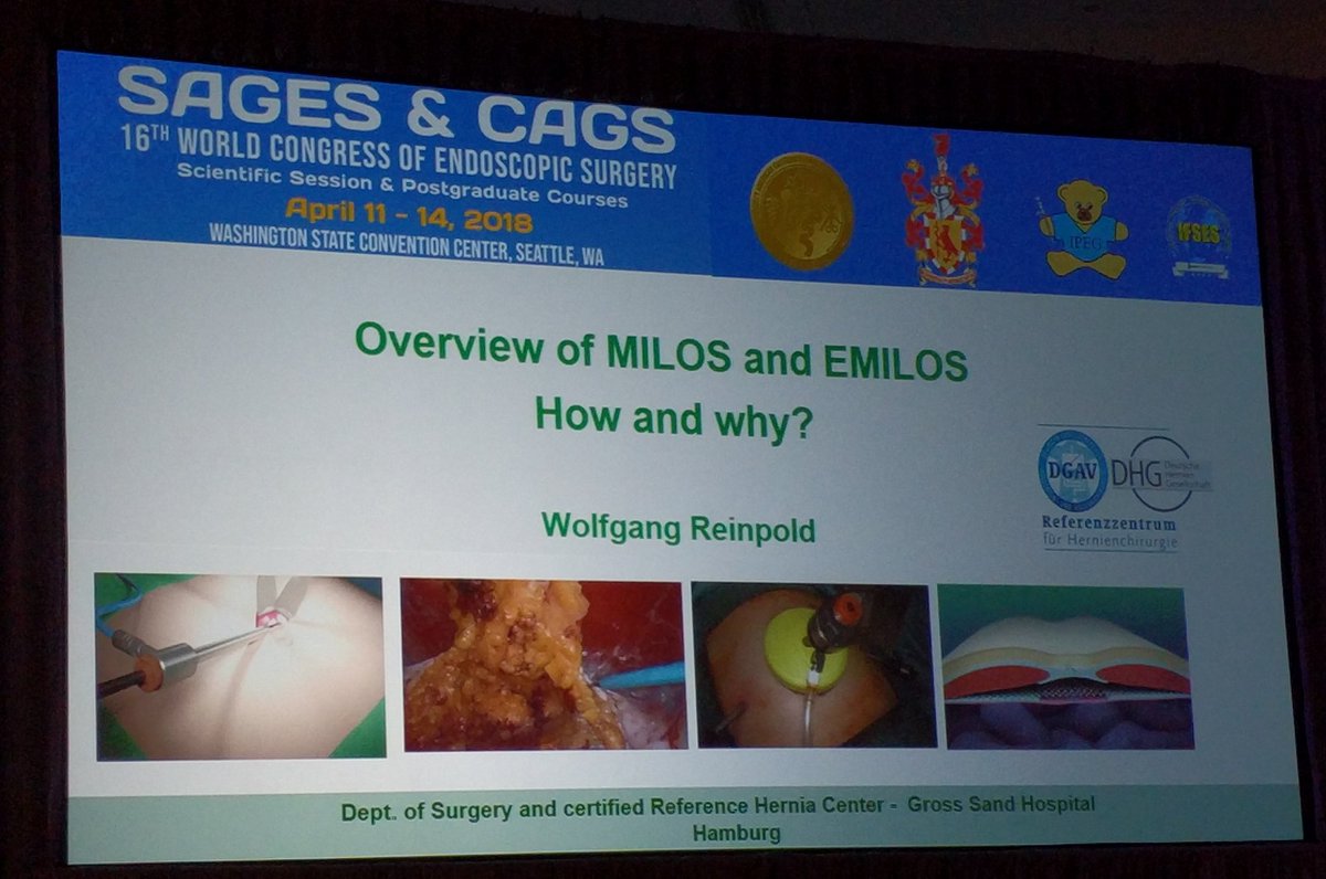 TuncaySARI's tweet photo. Retweeted Vamsi V. Alli (@VamsiAlli):
Dr. Reinpold discussing #MILOS & #eMILOS approach to MIS hernia repair.
▪️Cost effective
▪️Low complications
▪️Good outcomes
▪️Favorable cosmetics
#SAGES2018 https://t.co/4rz0HU0Hkm