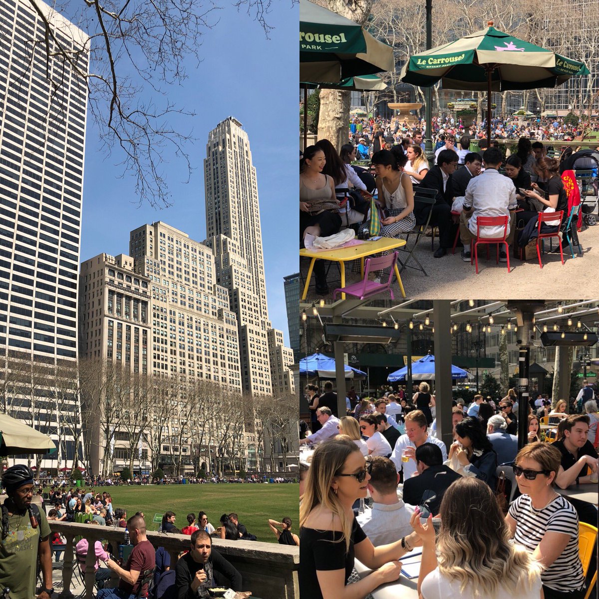 TheManInSeat9's tweet image. First real spring day in #bryantpark! Only thing better would be an NYCFC match. LET THE PEOPLE OUTSIDE! #nyc #simpleasures #FridayRule #NYCFC