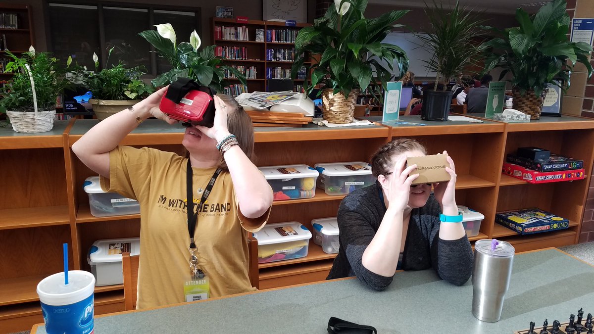 ahsbooks's tweet image. Working with teachers today on using VR in World Language classrooms. #ahslibrary #wehadfun #sowillthekids