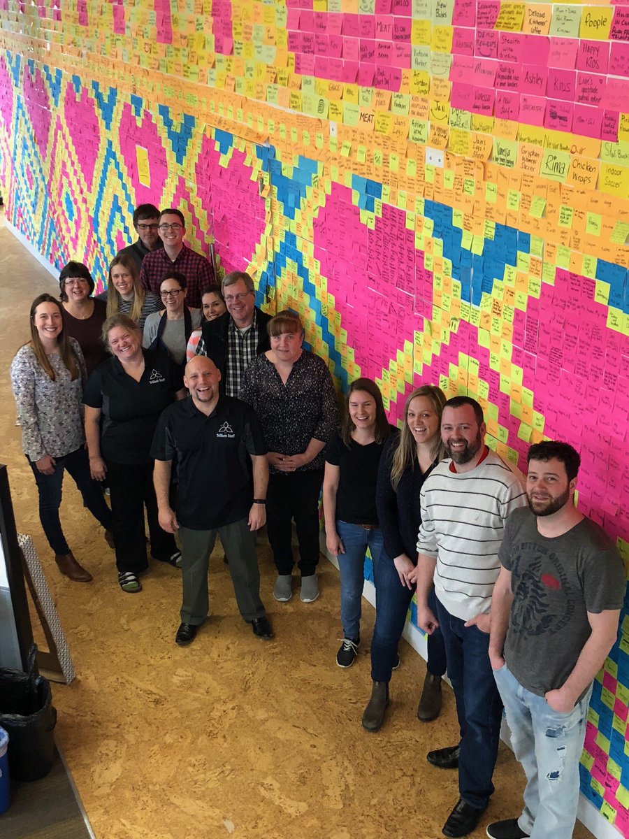 triwrdsb's tweet photo. That is one big gratitude wall. So thankful for our amazing staff, and our community partners like our friends at #Plasticity. https://t.co/Lse5WRZghD