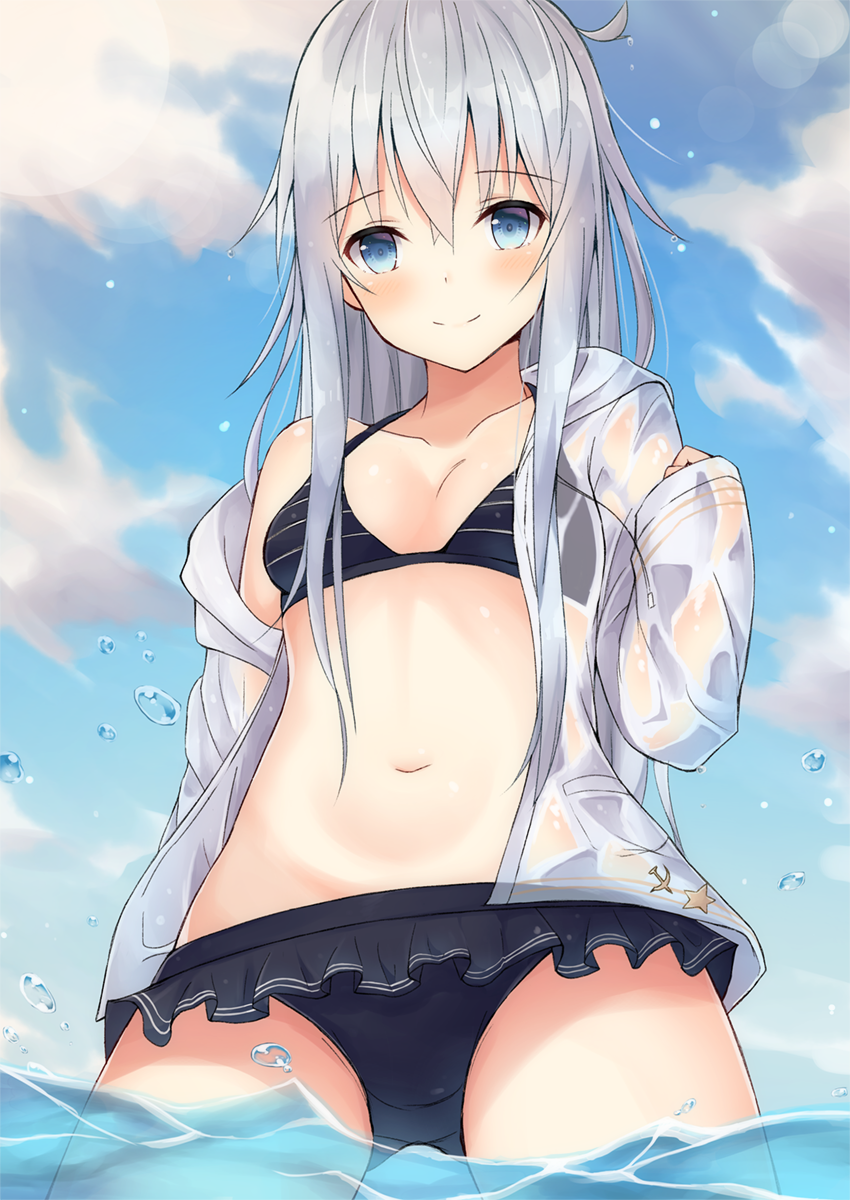 響(艦これ) ,ヴェールヌイ 「水着響ちゃん

#艦これ 」|ゆずづくし@固定ツイ見て下さいのイラスト