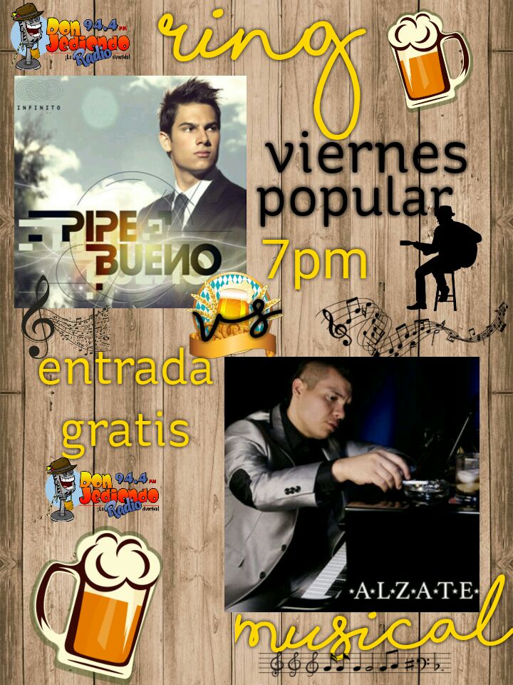 RadioJediondo's tweet photo. ya casi llega el #ringmusical vote por su artista javorito! #ViernesDeGanarSeguidores #FelizViernes13 https://t.co/JELJma3jEm