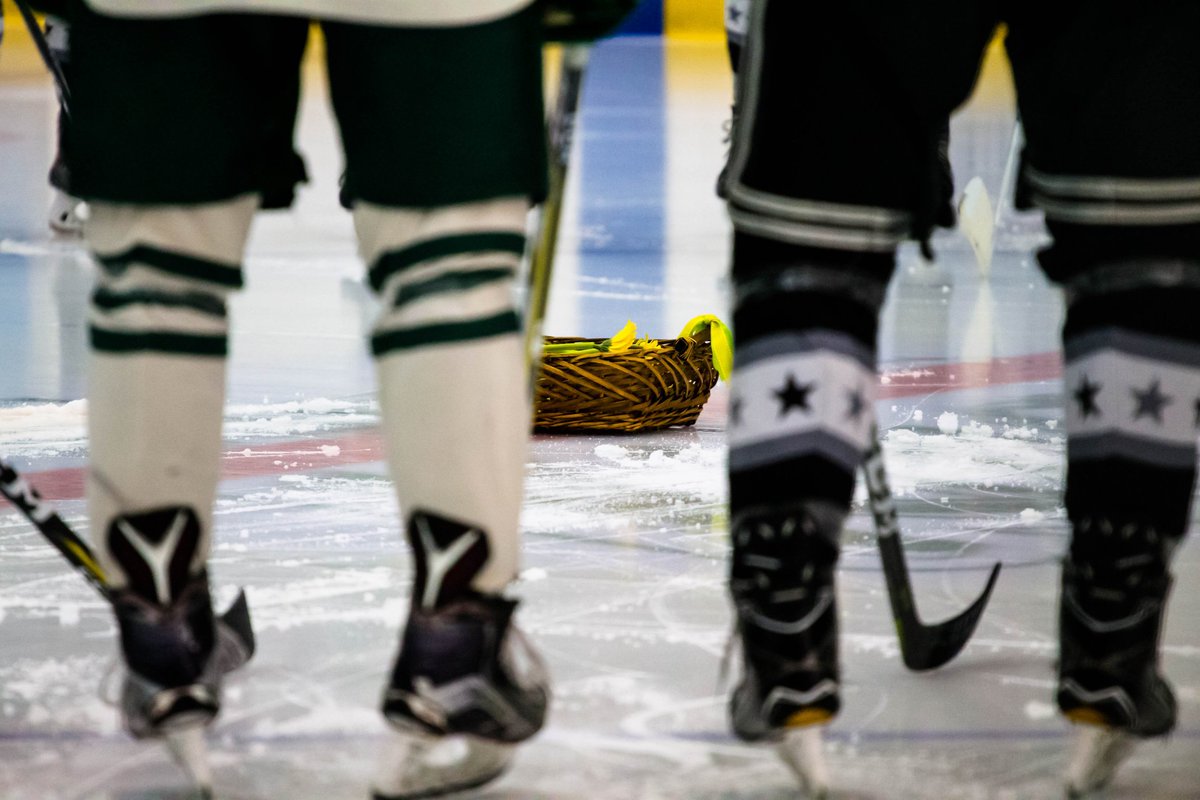 During last nights SutherlandCup game <a href="/SugarKings/">Elmira Sugar Kings</a> &amp; <a href="/ProFitCorvairs/">Caledonia Corvairs</a> paid tribute to the <a href="/HumboldtBroncos/">Humboldt Broncos</a> team,trainer, coaches &amp; their bus driver who tragically passed away &amp; the other members who have been injured &amp; affected by this tragic event. <a href="/strazsr/">Tom Straz</a> <a href="/rstraz_/">Ryan Straz</a>