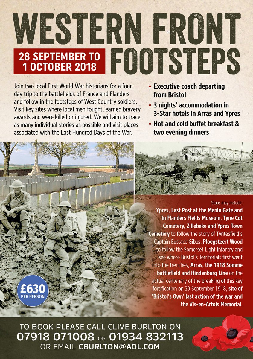 jbanningww1's tweet photo. Following the success of the last two year's tours here are details of 2018's #WW1 Battlefield Tour, ‘Western Front Footsteps’ from 28 September – 1 October 2018: https://t.co/qUOqsaxA8O. Come along for a fabulous trip. RTs most gratefully accepted! https://t.co/ZQ81IjnChD