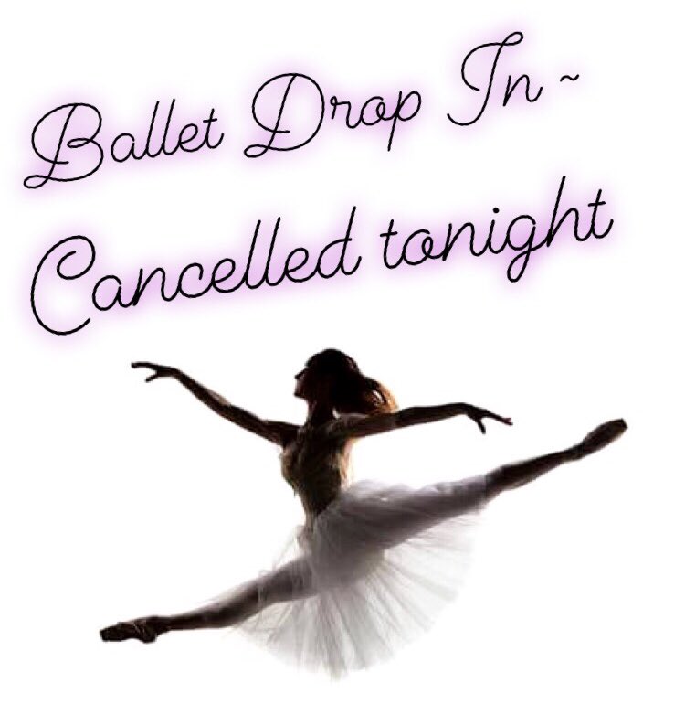 CCDanceStudio's tweet photo. Ballet Drop In Class is cancelled tonight at our Kanata studio.  Sorry 😥 Class will resume on Friday April 27th. #dropinclasses #ballet #classcancellations https://t.co/hYYyXIh6f1