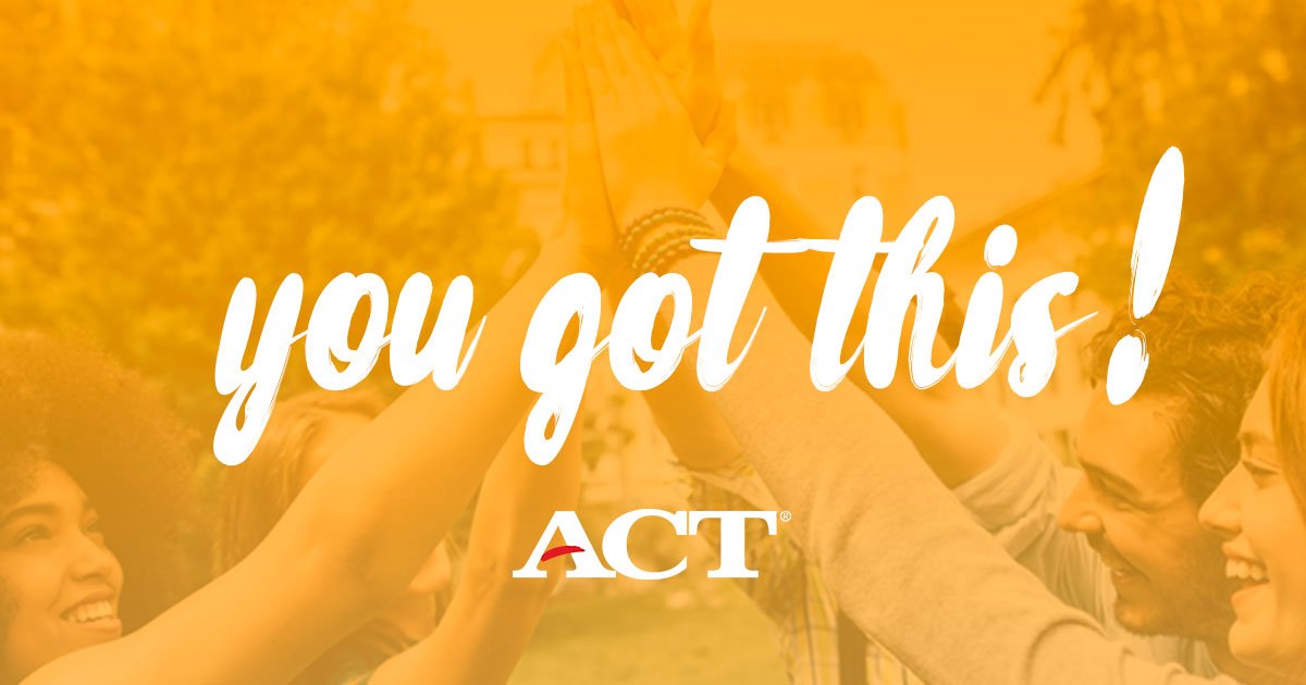 Best of luck to all students taking the ACT tomorrow! Make sure to get plenty of rest tonight and eat a good breakfast tomorrow morning before heading to the test center. YOU GOT THIS!