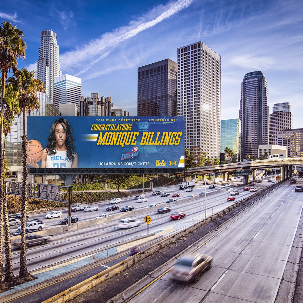 Celebrating our newest #BruinsInThePros with billboards in the LA area. Congrats to @jaeecee3 and @moniquebillings!