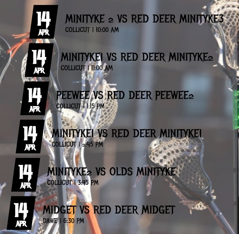 Saturday's game schedule