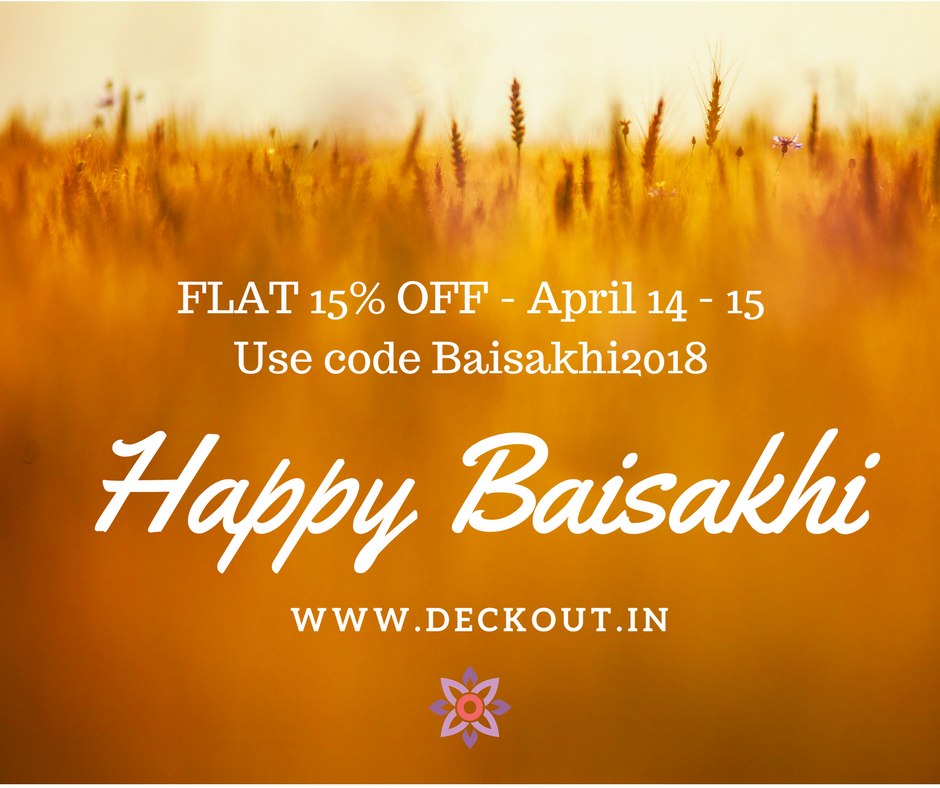 deckoutin's tweet photo. https://t.co/olqO5ccTtm wishes you Happy Baisakhi! 
Use code Baisakhi2018 at checkout &amp; get 15% on April 14 &amp; 15. Visit https://t.co/lrjbdQ6gJU now!

#happybaisakhi #Baisakhi2018 #discount #flatoff #shopnow #shoponline #shop #orderonline #decor #decoration #deckout #positivevibes https://t.co/0fbXJjrHDh