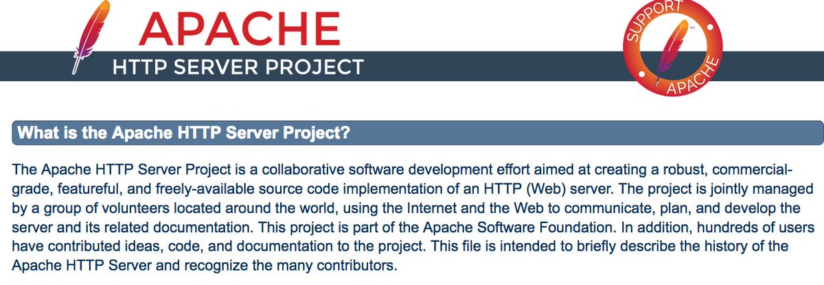 MIT CSAIL (@mit_csail) on Twitter photo 23 years ago Apache released the Apache HTTP server, an open-source project that serves roughly half of the world’s active websites: bit.ly/2GzWlTH #opensource <a href="/TheASF/">Apache - The ASF</a> <a href="/apache_httpd/">Apache HTTP Server</a> #tbt 23 years ago Apache released the Apache HTTP server, an open-source project that serves roughly half of the world’s active websites: bit.ly/2GzWlTH #opensource <a href="/TheASF/">Apache - The ASF</a> <a href="/apache_httpd/">Apache HTTP Server</a> #tbt