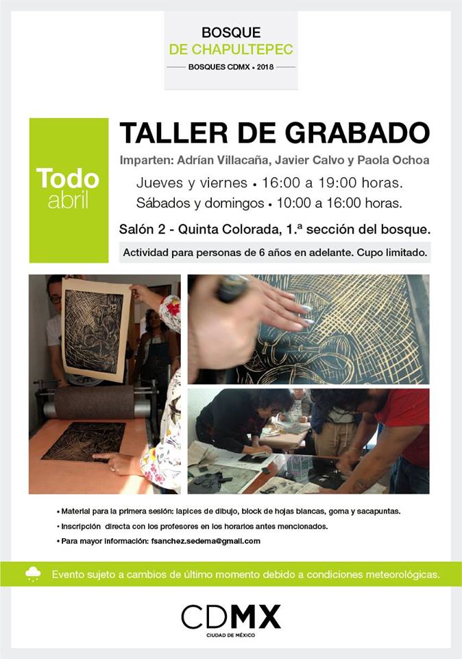 arteycultura's tweet photo. A las 16:00h inicia el taller de grabado en la #QuintaColorada de @ChapultepecCDMX y si no puedes hoy, mañana también hay de 10 a 16h https://t.co/X96y7t0N0k