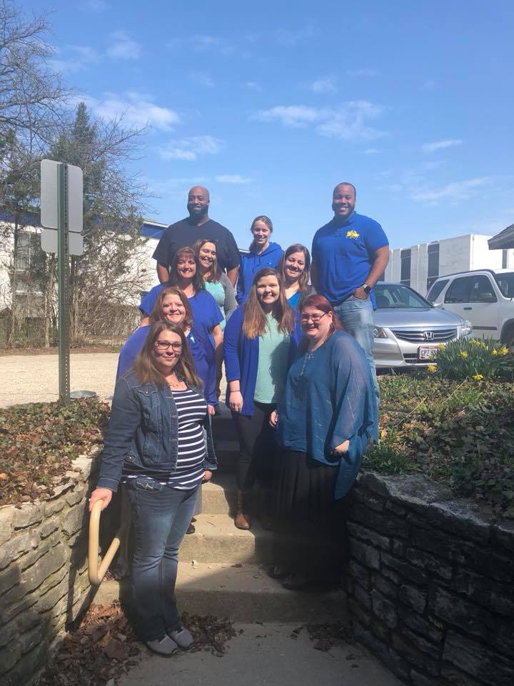 Check out some of our team earlier this week sporting blue for #OhioWearsBlue #ChildAbusePreventionMonth